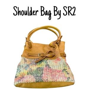 EUC Leather& Multicolored Fabric Purse By SR2 By Sondra Roberts